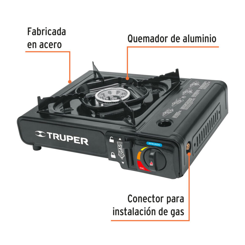 Estufilla portátil para gas, encendido electrónico, Truper - Imagen 2