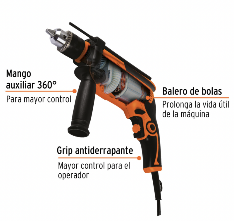 Rotomartillo 1/2" 650 W, profesional, Truper - Imagen 2