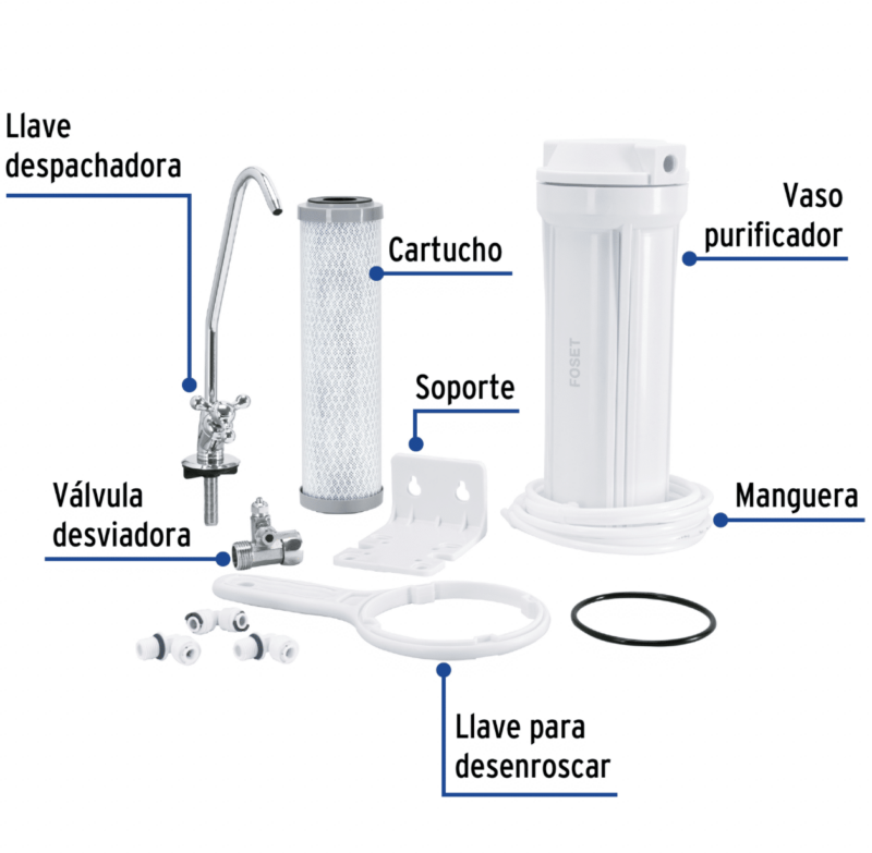 Purificador de agua, bajo tarja, Foset - Imagen 2